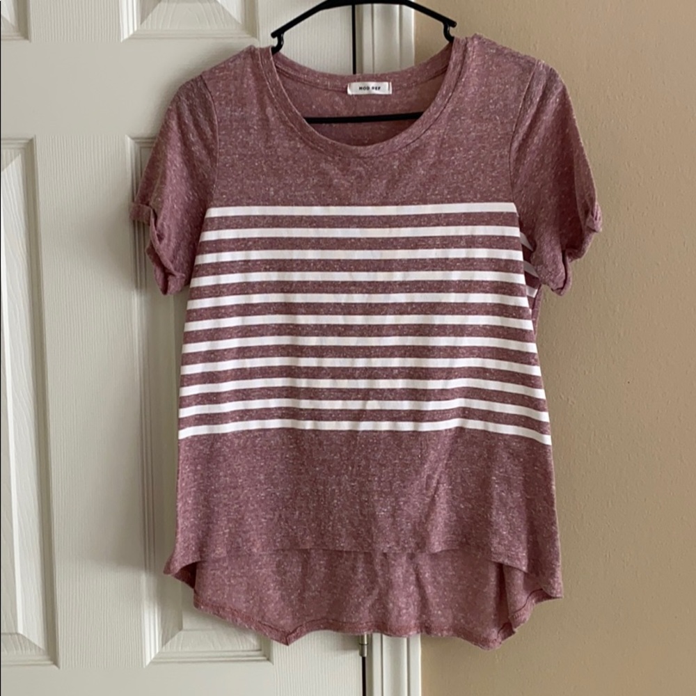 Mauve comfy striped tee